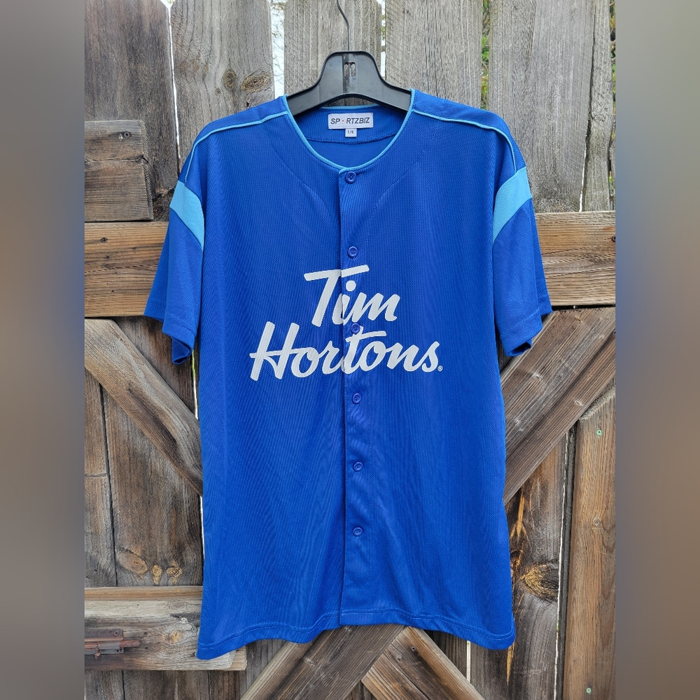Men's large Tim Hortons Timbits 33 baseball jersey.